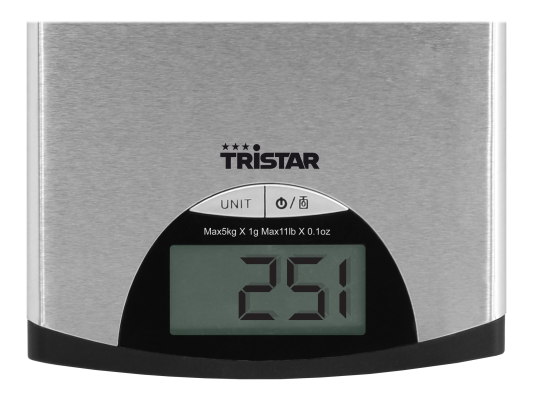Tristar | Kitchen scale | KW-2435 | Maximum weight (capacity) 5 kg | Metallic