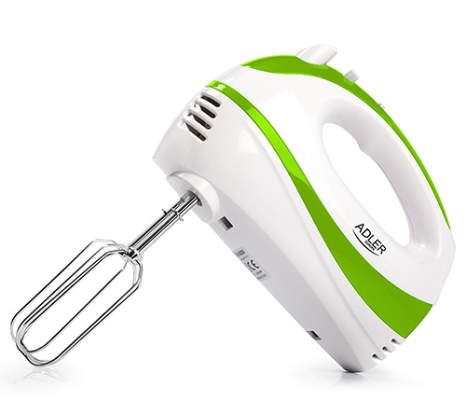 Adler | Mixer | AD 4205 g | Hand Mixer | 300 W | Number of speeds 5 | Turbo mode | White / Green