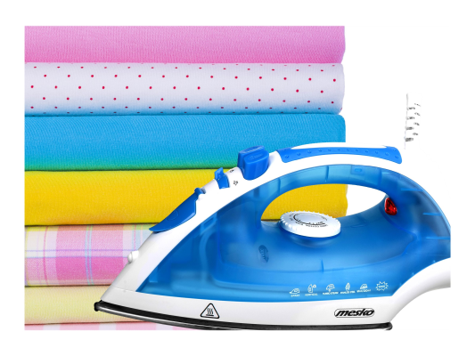 Iron | Mesko | MS 5023 | With cord | 2200 W | Blue / White