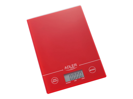 Adler | Kitchen scales | AD 3138 | Maximum weight (capacity) 5 kg | Graduation 1 g | Red
