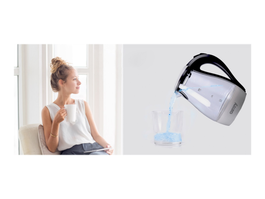 Camry | CR 1251 | Standard kettle | 2000 W | 1.7 L | Glass | 360° rotational base | Glass / Black