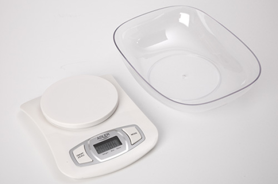 Adler AD 3137 Kitchen scales, Capacity 5 kg , Graduation 1g, Big LCD Display, Auto-zero / Auto-off, Large bowl, White | Adler | Adler AD 3137 | Maximum weight (capacity) 5 kg | Graduation 1 g | Display type LCD | White