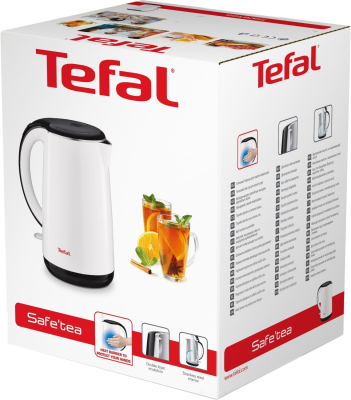 TEFAL | KO260130 | Standard kettle | 2400 W | 1.7 L | Stainless steel | 360° rotational base | White