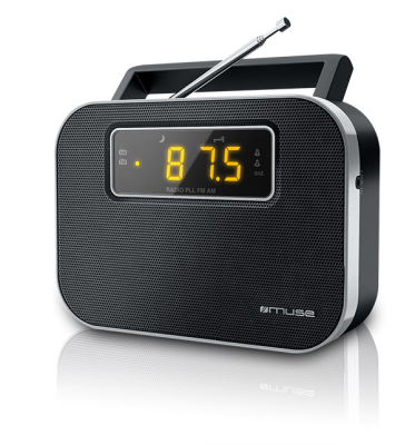 Muse | M-081R | Alarm function | 2-band PLL portable radio | Black