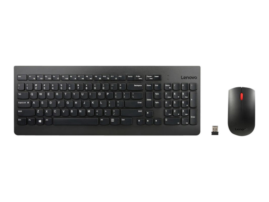 Lenovo | Essential | Essential Wireless Keyboard and Mouse Combo - US English with Euro symbol | Keyboard and Mouse Set | Wireless | Mouse included | US | Black | Numeric keypad | Wireless connection