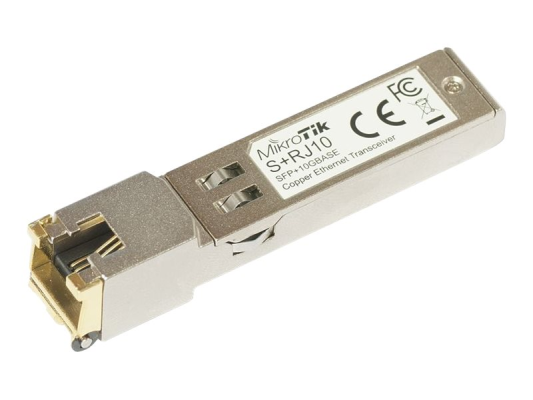 MikroTik | S+RJ10 | SFP+ | Copper | RJ-45 | 10 / 100 / 1000 / 10000 Mbit / s | Maximum transfer distance 200 m | -20 to +60C | COMPATIBLE ONLY WITH ACTIVE COOLING SWITCHES (DISCONNECTS WITH PASSIVE COOLING SWITCHES) -20 to +60C