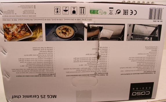 SALE OUT. Caso | Microwave oven | MCG 25 | Free standing | 25 L | 900 W | Convection | Grill | Black, Stainless steel | DAMAGED PACKAGING