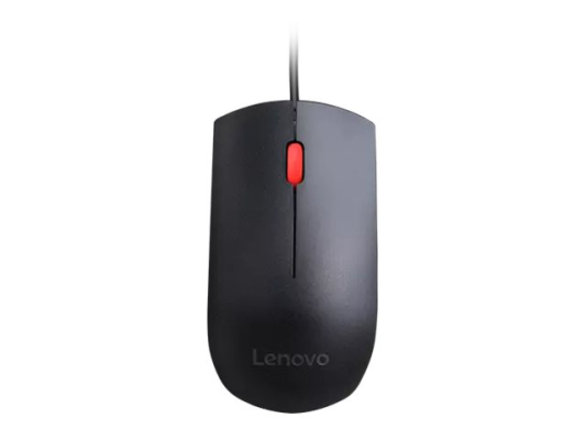 Lenovo Essential USB Wired Mouse, 1600 DPI, 1.8 m, 3 Buttons, Black | Lenovo | Essential USB Mouse | Optical sensor | wired | Black