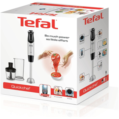 TEFAL | Blender | Quickchef 2-in-1 HB659838 | Hand Blender | 1000 W | Number of speeds 20 | Turbo mode | Chopper | Stainless steel