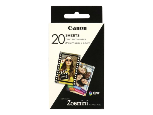 20 sheets | ZP-2030 | White | 5 x 7.6 cm | Photo Paper