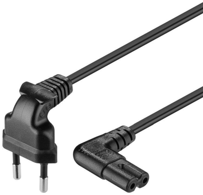 Goobay | Euro connection cord, both ends angled | 97344 | Black Euro male (Type C CEE 7 / 16) | Device socket C7