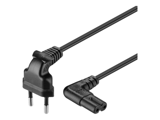 Goobay | Euro connection cord, both ends angled | 97344 | Black Euro male (Type C CEE 7 / 16) | Device socket C7