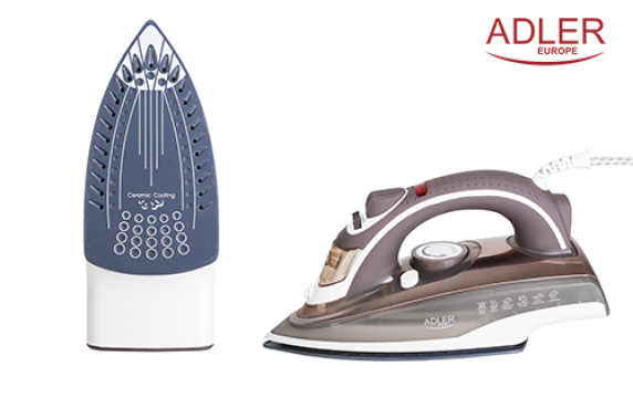 Adler | Iron | AD 5030 | Steam Iron | 3000 W | Water tank capacity 310 ml | Continuous steam 20 g / min | Brown