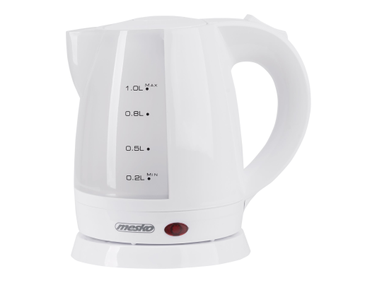 Mesko | Kettle | MS 1276 | Standard | 1600 W | 1 L | Plastic | 360° rotational base | White