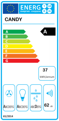 Candy | Hood | CVMA60N | Wall mounted | Energy efficiency class A | Width 60 cm | 612 m³ / h | Touch control | LED | Black