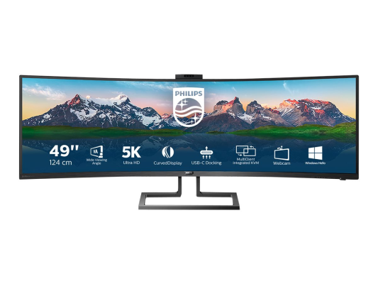 Philips | SuperWide curved LCD display | 499P9H / 00 | 48.8 " | VA | Dual QHD | 32:9 | 70 Hz | 5 ms | 5120 x 1440 pixels | 450 cd / m² | Headphone out | HDMI ports quantity 2 | Black