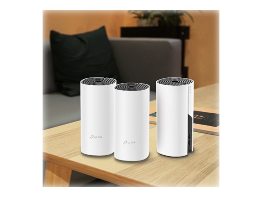 Whole Home Mesh WiFi System | Deco M4 (3-Pack) | 802.11ac | 300+867 Mbit / s | 10 / 100 / 1000 Mbit / s | Ethernet LAN (RJ-45) ports 2 | Mesh Support Yes | MU-MiMO Yes | No mobile broadband | Antenna type 2xInternal | No
