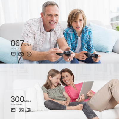 TP-LINK Archer T4E Dual Band PCI Express Adapter 2.4GHz / 5GHz, 802.11ac, 300+867 Mbps, 2xDetachable antennas