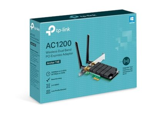 TP-LINK Archer T4E Dual Band PCI Express Adapter 2.4GHz / 5GHz, 802.11ac, 300+867 Mbps, 2xDetachable antennas