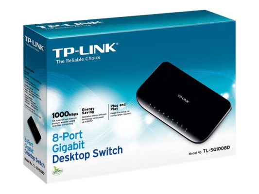 TP-LINK | Switch | TL-SG1008D | Unmanaged | Desktop | Gigabit Ethernet (copper) ports quantity 8 | Power supply type External | 36 month(s)