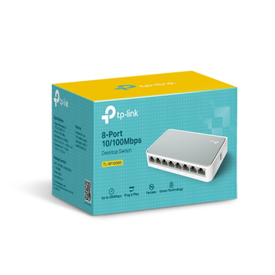 TP-LINK | Switch | TL-SF1008D | Unmanaged | Desktop | 10 / 100 Mbps (RJ-45) ports quantity 8 | Power supply type External | 36 month(s)