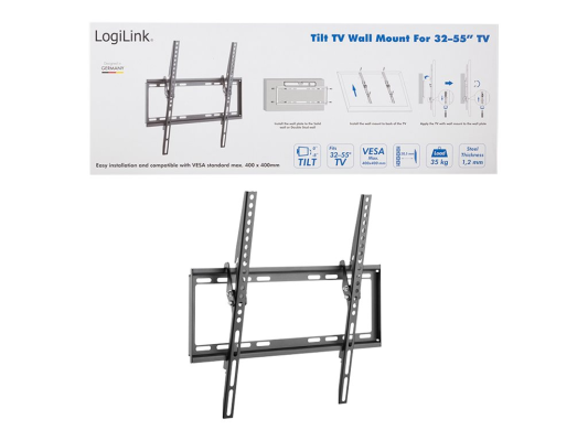 Logilink BP0037 TV Wall mount, 32"-55", tilt, small | Logilink | BP0037 TV Wall mount, 32"-55", tilt, small | 32–55 " | Maximum weight (capacity) 35 kg