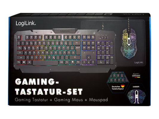Logilink | Gaming-Set, keyboard, mouse and mouspad | ID0185 | Keyboard, Mouse and Pad Set | Wired | Mouse included | DE | Numeric keypad