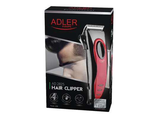 Adler | Hair clipper | AD 2825 | Corded | Red