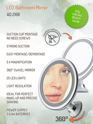 Adler | Bathroom Mirror | AD 2168 | 20 cm | LED mirror | White