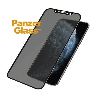 PanzerGlass | P2666 | Screen protector | Apple | iPhone X / Xs / 11 Pro | Tempered glass | Black | Confidentiality filter; Full frame coverage; Anti-shatter film (holds the glass together and protects against glass shards in case of breakage