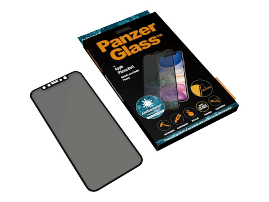 PanzerGlass | P2665 | Screen protector | Apple | iPhone Xr / 11 | Tempered glass | Black | Confidentiality filter; Full frame coverage; Anti-shatter film (holds the glass together and protects against glass shards in case of breakage); Case 