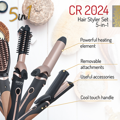 Camry | Hair Styler | CR 2024 | 1200 W | Black / Rose gold