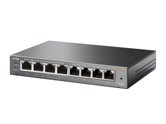 TP-LINK | Smart Switch | TL-SG108PE | Web Managed | Desktop | Gigabit Ethernet (copper) ports quantity 4 | PoE+ ports quantity 4 | Power supply type External | 36 month(s)