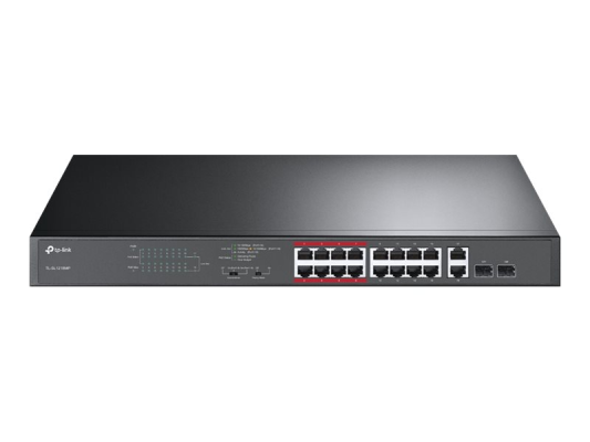 TP-LINK | Switch | TL-SL1218MP | Unmanaged | Rackmountable | 10 / 100 Mbps (RJ-45) ports quantity 16 | Gigabit Ethernet (copper) ports quantity 2 | PoE+ ports quantity 16 | 36 month(s)