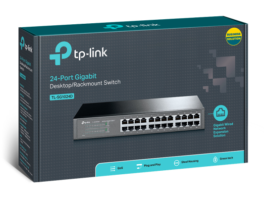 TP-LINK | Switch | TL-SG1024D | Unmanaged | Desktop / Rackmountable | Gigabit Ethernet (copper) ports quantity 24 | 36 month(s)