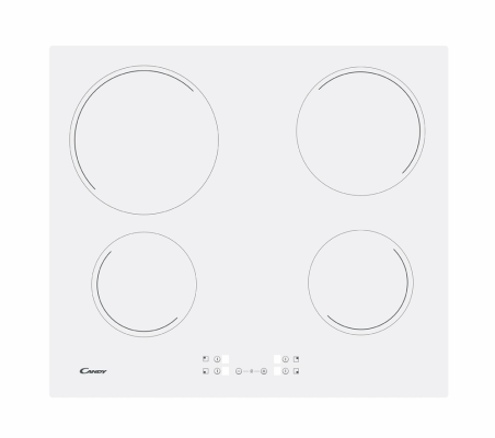 Candy | Hob | CH64CCW | Vitroceramic | Number of burners / cooking zones 4 | Touch | White