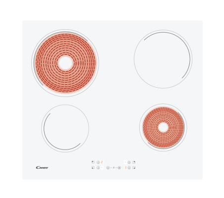 Candy | Hob | CH64CCW | Vitroceramic | Number of burners / cooking zones 4 | Touch | White