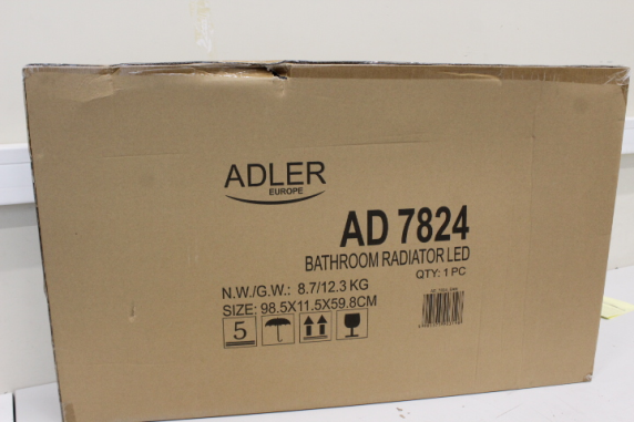 SALE OUT. Adler AD 7824 LED Electric Bathroom Radiator, White | Adler LED Electric Bathroom Radiator | AD 7824 | Radiator | 600 W | White | DAMAGED PACKAGING | IP24