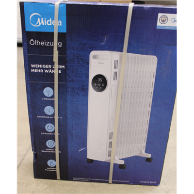 SALE OUT. Midea NY2513-22MR Oil Radiator Heater, White | SALE OUT. Midea | Oil Radiator Heater | NY2513-22MR | Oil Radiator | 2500 W | Number of power levels 3 | Suitable for rooms up to 35 m² | White | DAMAGED PACKAGING