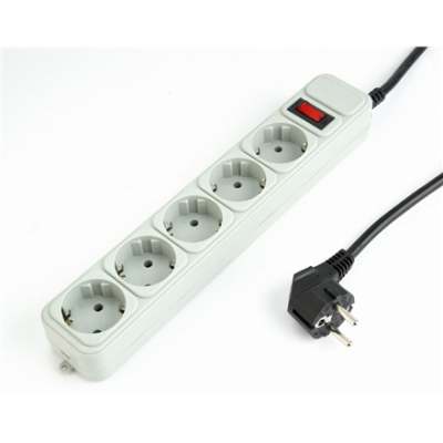 Gembird SPG3-B-6C surge protector, 5 sockets, 6ft