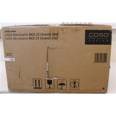 SALE OUT. Caso | Microwave oven | MCG 25 | Free standing | 25 L | 900 W | Convection | Grill | Black, Stainless steel | DAMAGED PACKAGING