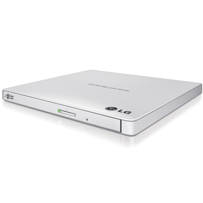 H.L Data Storage | Ultra Slim Portable DVD-Writer | GP57EW40 | Interface USB 2.0 | DVD±R / RW | CD read speed 24 x | CD write speed 24 x | White | Desktop / Notebook