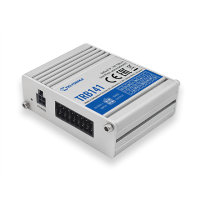 LTE Gateway | TRB141 | No Wi-Fi | Ethernet LAN (RJ-45) ports 0 | Mesh Support No | MU-MiMO No | 2G / 3G / 4G | Antenna type 1 x SMA for LTE | 1 x Virtual network interface via micro USB
