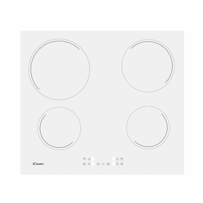 Candy | Hob | CH64CCW | Vitroceramic | Number of burners / cooking zones 4 | Touch | White