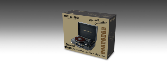 Muse | Turntable Stereo System | MT-103 GD | Black | 3 speeds | USB port | AUX in