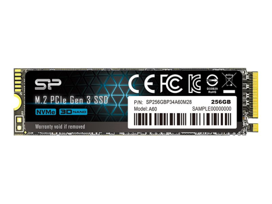 Silicon Power | SSD | P34A60 | 256 GB | Solid-state drive interface PCIe Gen3x4 | Read speed 2200 MB / s | Write speed 1600 MB / s