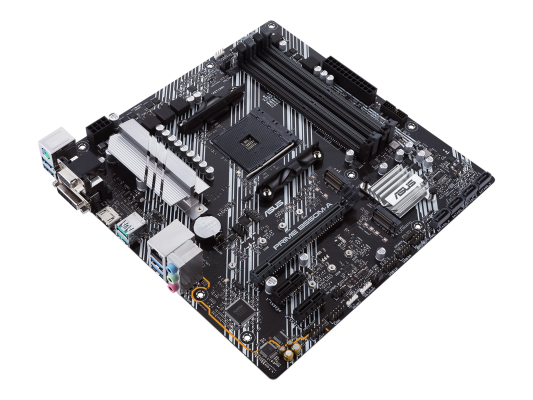 Asus | PRIME B550M-A | Processor family AMD | Processor socket AM4 | DDR4 | Memory slots 4 | Supported hard disk drive interfaces M.2, SATA | Number of SATA connectors 4 | Chipset AMD B | Micro ATX