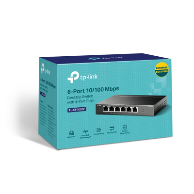 TP-LINK | Switch | TL-SF1006P | Unmanaged | Desktop | 10 / 100 Mbps (RJ-45) ports quantity 6 | PoE+ ports quantity 4 | Power supply type External