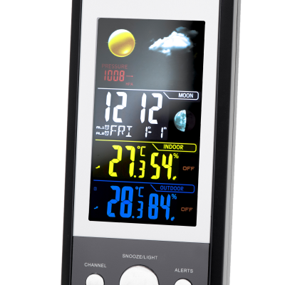 Mesko | MS 1177 | Black | Colorful Digital Display | Weather station
