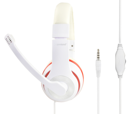 Gembird | Stereo Headset | MHS 03 WTRD | 3.5 mm | White with Red Ring | Headset
